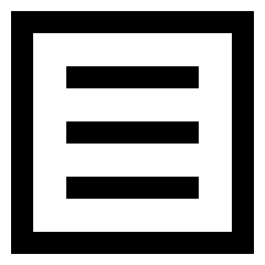 Align Three Horizontal Square Icon from Sharp Line Set