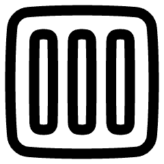 Align Three Vertical Square Icon from Plump Line Set