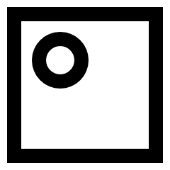 Align Top Left Circle Icon from Sharp Line Set