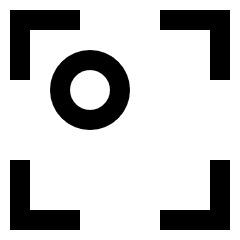 Align Top Left Frame Circle Icon from Sharp Line Set