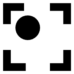 Align Top Left Frame Circle Icon from Sharp Solid Set