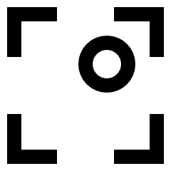 Align Top Right Frame Circle Icon from Sharp Line Set