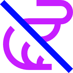 No Crustaceans Icon from Sharp Neon Set