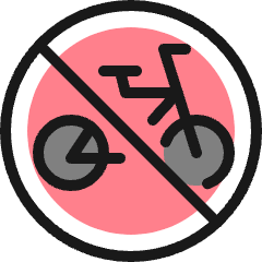 Allowances No Bicycles Icon from Ultimate Colors Set