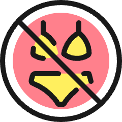Allowances No Bikinis Icon from Ultimate Colors Set