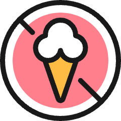 Allowances No Food Icon from Ultimate Colors Set