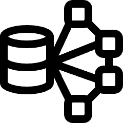 Amazon Web Service Cluster Data Icon from Ultimate Regular Set