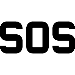 Sos Help Emergency Sign Icon from Sharp Line Set