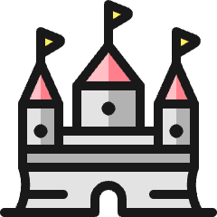 Amusement Park Castle Icon from Ultimate Colors Set