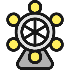 Amusement Park Ferris Wheel 1 Icon from Ultimate Colors Set