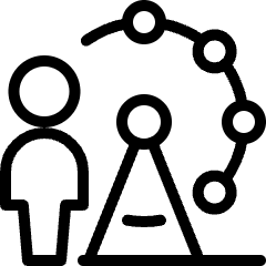 Amusement Park Ferris Wheel Person Icon from Ultimate Light Set