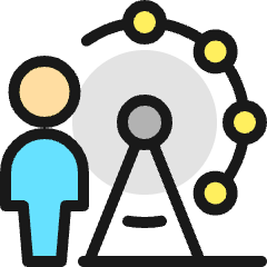 Amusement Park Ferris Wheel Person Icon from Ultimate Colors Set