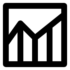 Clean line icon of a rising zigzag graph inside a rounded square. Used for analytics, reports, and data dashboards.