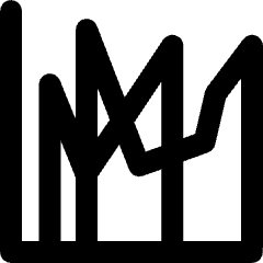 Analytics Graph Segmented Area Null Values Icon from Ultimate Bold Set