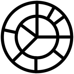 Analytics Nested Pie Icon from Ultimate Light Set