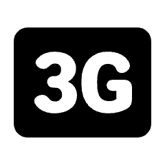 3g Mobiledata Badge Fill Icon from Rounded Fill - Material Pro Set
