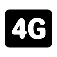 4g Mobiledata Badge Fill Icon from Rounded Fill - Material Pro Set