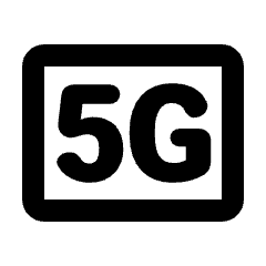 5g Mobiledata Badge Icon from Rounded Line - Material Pro Set