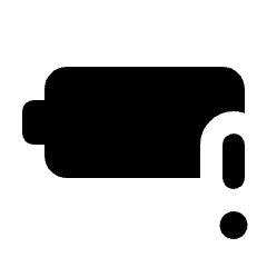 Battery Alert Alt Fill Icon from Rounded Fill - Material Pro Set