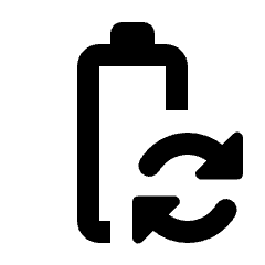 Battery Change Icon from Rounded Line - Material Pro Set