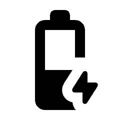 Battery Charging 50 Fill Icon from Rounded Fill - Material Pro Set