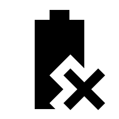 Battery Error Fill Icon from Sharp Fill - Streamline Material Set