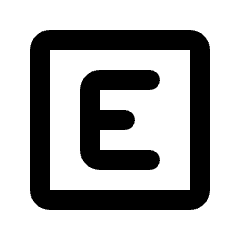 E Mobiledata Badge Icon from Rounded Line - Material Pro Set