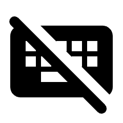 Keyboard Off Fill Icon from Rounded Fill - Material Pro Set