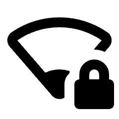 Network Wifi 1 Bar Locked Fill Icon from Rounded Fill - Streamline Material Set