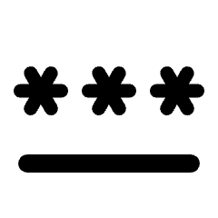 Password Icon from Rounded Line - Material Pro Set