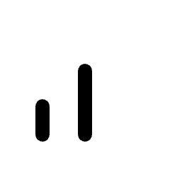 Signal Cellular Alt 2 Bar Fill Icon from Rounded Fill - Streamline Material Set