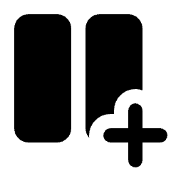 Splitscreen Vertical Add Fill Icon from Rounded Fill - Material Pro Set