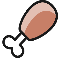 Animal Products Drumsticks Icon from Ultimate Colors Set