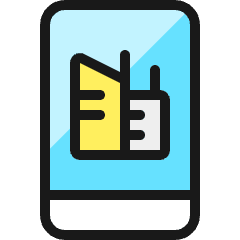 Real Estate App Building Smartphone Icon from Ultimate Colors Set