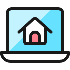 Real Estate App House Laptop 1 Icon from Ultimate Colors Set