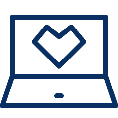 Laptop Heart Icon from Cyber Line Set