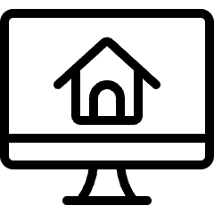 Real Estate App House Monitor Icon from Ultimate Light Set