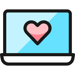 Laptop Heart Icon from Ultimate Colors Set