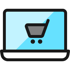 Laptop Shopping Cart Icon from Ultimate Colors Set