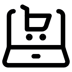 Laptop Shopping Cart Icon from Ultimate Regular Set