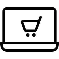 Laptop Shopping Cart Icon from Ultimate Light Set