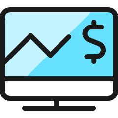 Monitor Graph Line Icon from Ultimate Colors Set