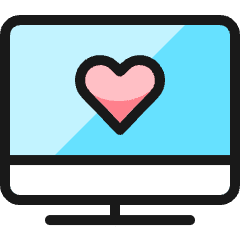 Monitor Heart Icon from Ultimate Colors Set
