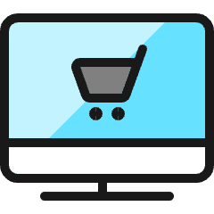 Monitor Shopping Cart Icon from Ultimate Colors Set