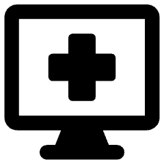 Online Medical Service Monitor Icon from Core Remix Set