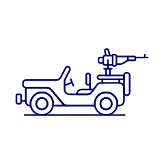 Armed Jeep Illustration from UX Line Set