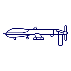 Military Drone 2 Illustration from UX Line Set