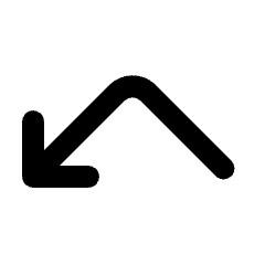 Arrow Bounce Down Left Icon from Rounded Line - Material Pro Set