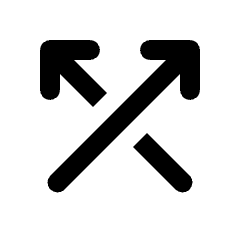 Arrow Crossover Up Icon from Rounded Line - Material Pro Set