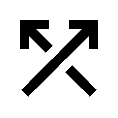 Arrow Crossover Up Fill Icon from Sharp Fill - Streamline Material Set